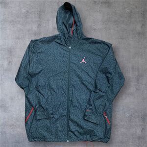 Jordan Brand Vintage Y2K Elephant Print Red Black Full Zip Windbreaker Men's 3XL